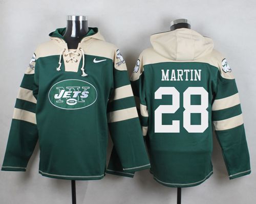 Nike Jets #28 Curtis Martin Green Player Pullover NFL Hoodie - Click Image to Close
